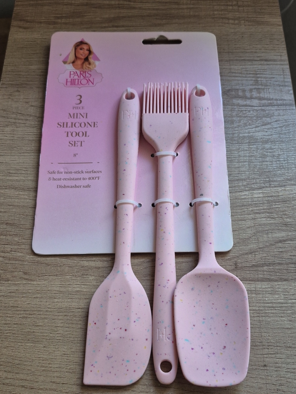 Paris Hilton Pink Confetti Mini Silicone 3-Piece Tool Set